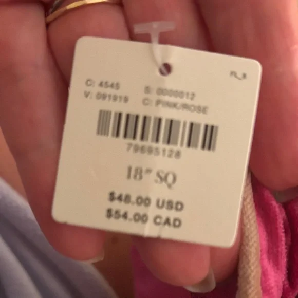 Anthropologie Pink velvet Accent Pillow - Picture 4 of 5